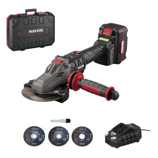   ParkSide PPWSFA 20-Li B3 20V 4Ah Performance laposfejű sarokcsiszoló, X20V flex, elektronikus fordulatszám szabályzóval, 4 koronggal, PAP 20 B3 akkuval és PLG 20 C3 gyorstöltővel, kofferben