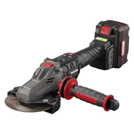 ParkSide PPWSFA 20-Li B3 20V 4Ah Performance laposfejű sarokcsiszoló, X20V flex, elektronikus fordulatszám szabályzóval, 4 koronggal, PAP 20 B3 akkuval és PLG 20 C3 gyorstöltővel, kofferben