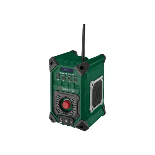   ParkSide PRFMA 20-Li A1 SOLO 12V / 20V 2 x 3.5W akkus építkezési rádió, akkumulátoros hordozható Bluetooth hangszóró AUX / FM - AM rádió