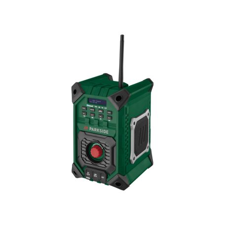 ParkSide PRFMA 20-Li A1 SOLO 12V / 20V 2 x 3.5W akkus építkezési rádió, akkumulátoros hordozható Bluetooth hangszóró AUX / FM - AM rádió