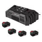 ParkSide PRMA 40-Li C1 / D2 / E3 D-SMART-4X4 X20V 4 db PAP 204 A1 20V 4Ah Li-ion dupla akkus, 40 cm vezeték nélküli, fűgyűjtős, 40V akkumulátoros fűnyíró dupla akkutöltővel