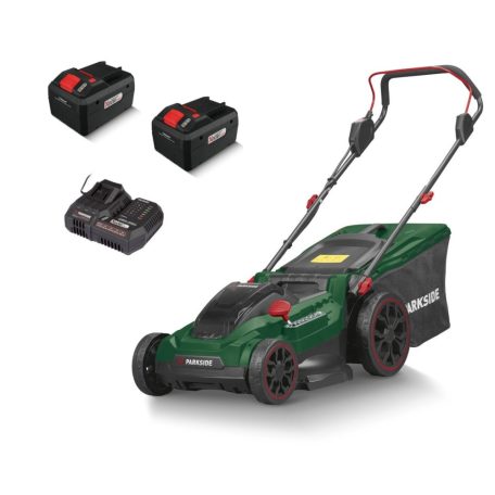 ParkSide PRMA 40-Li C1 SMART-8 X20V 2 x 20V 8Ah SMART Li-ion dupla akkus, 40 cm vezeték nélküli, fűgyűjtős, 40V akkumulátoros fűnyíró Smart akkutöltővel