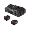   ParkSide PRMA 40-Li C1 / D2 / E3 D-SMART-8 X20V 2 x PAPS 208 A1 20V 8Ah Bluetooth Smart Li-ion dupla akkus, 40 cm vezeték nélküli, fűgyűjtős, 40V akkumulátoros fűnyíró dupla akkutöltővel