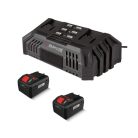 ParkSide PRMA 40-Li C1 D-SMART-8 X20V 2 x PAPS 208 A1 20V 8Ah Bluetooth Smart Li-ion dupla akkus, 40 cm vezeték nélküli, fűgyűjtős, 40V akkumulátoros fűnyíró dupla akkutöltővel