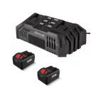 ParkSide PRMA 40-Li B3 D-SMART-8 X20V 2 x PAPS 208 A1 20V 8Ah Bluetooth Smart Li-ion dupla akkus, 43 cm vezeték nélküli, fűgyűjtős, 40V akkumulátoros fűnyíró dupla akkutöltővel