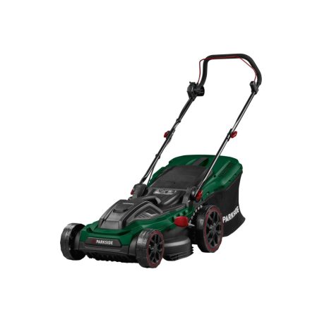 ParkSide PERM 1800 A1 1800W 44 cm elektromos fűnyíró, 55L fűgyűjtős fűnyírógép Turbo Power motorral, központi vágásmagasság állítással 20-70 mm között (PRM 1800 A1 / B2 / C3 utódja)
