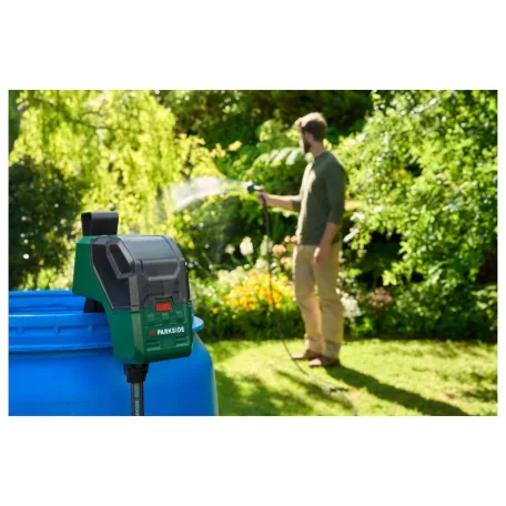 Parkside PRPA 12-Li A1 GardenPump X12V szett, 12V akkus  szivattyú, akkumulátoros esővízszivattyú, kerti szivattyú 12V 2Ah akkuval és töltővel, 1500 liter/óra