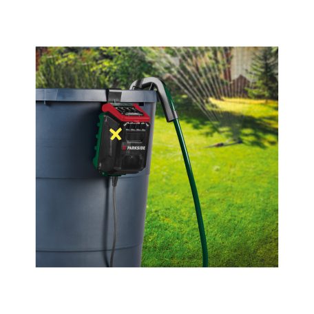  Parkside PRPA 20-Li B3  GardenPump SOLO X20V 20V akkus, akkumulátoros esővízszivattyú, kerti szivattyú, szennyvízszivattyú 2000 liter/óra