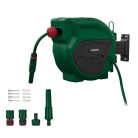 ParkSide PSA 2025 A1 20m 4 bar fali automata tömlődob, falra szerelhető tömlőtároló, tömlődoboz 20 méter 1/2" locsolótömlővel és szórófejjel 