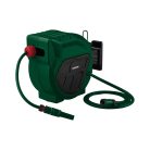 ParkSide PSA 2025 A1 20m 4 bar fali automata tömlődob, falra szerelhető tömlőtároló, tömlődoboz 20 méter 1/2" locsolótömlővel és szórófejjel 