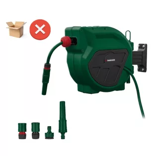   HIBÁS, HASZNÁLT ParkSide PSA 20 A1 20m 4 bar fali automata tömlődob, falra szerelhető tömlőtároló, tömlődoboz 20 méter 1/2" locsolótömlővel és szórófejjel