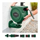 ParkSide PSA 25 D1 25m 6 bar fali automata tömlődob, falra szerelhető tömlőtároló, tömlődoboz 25 méter 1/2" locsolótömlővel és állítható szórófejjel 