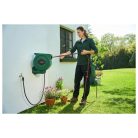 ParkSide PSA 25 D1 25m 6 bar fali automata tömlődob, falra szerelhető tömlőtároló, tömlődoboz 25 méter 1/2" locsolótömlővel és állítható szórófejjel 