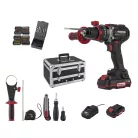 ParkSide PSBSAP 20-Li D4 XXL 98 részes alu kofferes Performance Brushless 64 Nm akkus fúró, ütvefúró készlet fém kofferben 2 akkuval, töltővel, 98 tartozékkal