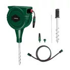 ParkSide PSGA 25 A1 25m 6 bar leszúrható automata kerti tömlődob, talajba fúrható tömlőtároló, tömlődoboz 25 méter 1/2" locsolótömlővel és állítható szórófejjel
