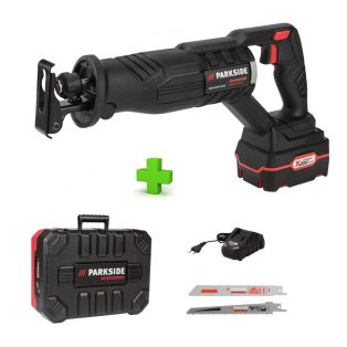   ParkSide Performance PSSAP 20-Li D5 20V 4Ah akkus kardfűrész, orrfűrész, akkumulátoros Brushless szablyafűrész 4Ah akkuval, töltővel, 22 mm lökethosszal