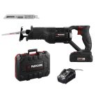 ParkSide Performance PSSAP 20-Li D5 SMART 4 SZETT prémium Brushless BL X20V 20V 4Ah SMART akkus, akkumulátoros kardfűrész, orrfűrész PAPS 204 A1 akkuval és PLG 20 C3 gyorstöltővel, 22 mm lökethosszal