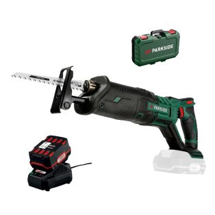   ParkSide PSSA 20-Li B2 20V 4Ah akkus, akkumulátoros kardfűrész, orrfűrész, szablyafűrész, akkuval és töltővel, kofferben