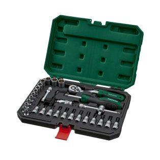   ParkSide PSSS 36 A1 36 részes 1/4" 6.3 mm racsnis dugókulcs (krova), imbuszkulcs és bitfej készlet praktikus kofferben