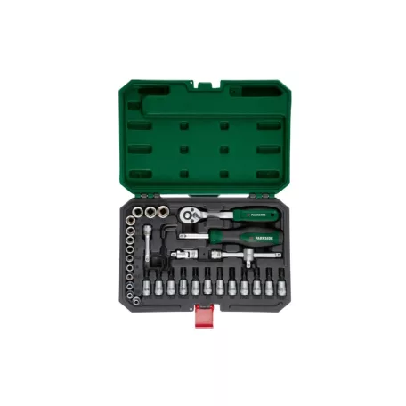 ParkSide PSSS 36 A1 36 részes 1/4" 6.3 mm racsnis dugókulcs (krova), imbuszkulcs és bitfej készlet praktikus kofferben