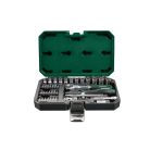 ParkSide PSSS 39 RH 39 részes 1/4" racsnis dugókulcs (krova), bitfej készlet kofferben,  270° forgófejes racsnival