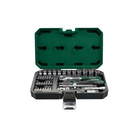 ParkSide PSSS 39 RH 39 részes 1/4" racsnis dugókulcs (krova), bitfej készlet kofferben,  270° forgófejes racsnival