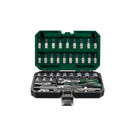 ParkSide PSSS 46 A1 46 részes 1/4" racsnis dugókulcs (krova), imbuszkulcs és bitfej készlet kofferben