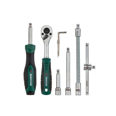 ParkSide PSSS 46 A1 46 részes 1/4" racsnis dugókulcs (krova), imbuszkulcs és bitfej készlet kofferben