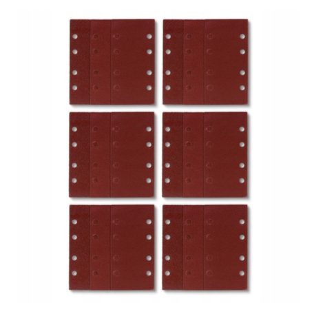 ParkSide PSSZ 18 A1 gyári 18 darabos 93 x 185 mm csiszolópapír készlet 60 / 120 / 240 szemcsemérettel ParkSide PSS 270 elektromos, 270W rezgőcsiszolóhoz (428612)