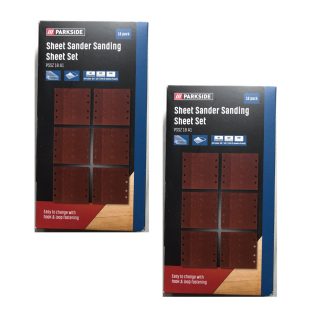   ParkSide PSSZ 36 A1 gyári 36 darabos 93 x 185 mm csiszolópapír készlet 60 / 120 / 240 szemcsemérettel ParkSide PSS 270 elektromos, 270W rezgőcsiszolóhoz (428612)
