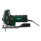 ParkSide PSTK 800 F4 szabályozható fordulatszámú 800W elektromos szúrófűrész, dekopírfűrész lézervezetéssel, LED munkalámpával, 2 fűrészlappal, kofferrel