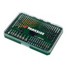 ParkSide XXL 100 részes kombinált kő-, fa-, fém- fúrószár, bitfej és dugókulcs készlet praktikus tároló és rendező dobozban