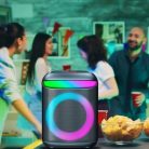 Maginon PS-20 Party SoundSystem 20W 3,7 V 3000 mAh akkus Bluetooth hangszóró USB porttal, microSD kártyaolvasóval, színes LED világítással