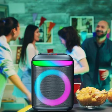 Maginon PS-20 Party SoundSystem 20W 3,7 V 3000 mAh akkus Bluetooth hangszóró USB porttal, microSD kártyaolvasóval, színes LED világítással