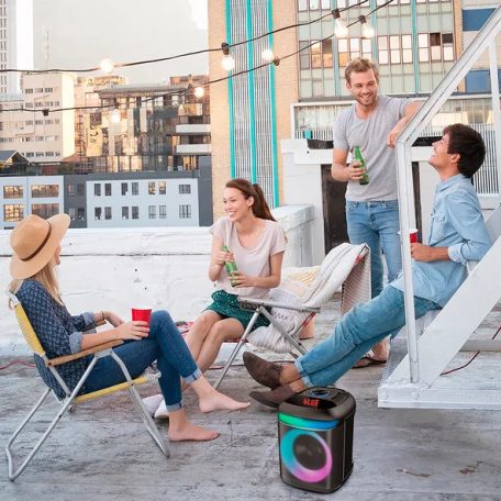 Maginon PS-20 Party SoundSystem 20W 3,7 V 3000 mAh akkus Bluetooth hangszóró USB porttal, microSD kártyaolvasóval, színes LED világítással