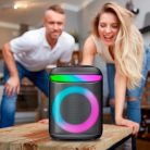 Maginon PS-20 Party SoundSystem 20W 3,7 V 3000 mAh akkus Bluetooth hangszóró USB porttal, microSD kártyaolvasóval, színes LED világítással