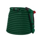 ParkSide 466705 flexibilis kerti tömlő, 10 méterről 30 méterre nyújható flexi locsolótömlő szövet külsővel, locsolófejjel és tárolótasakkal (zöld)