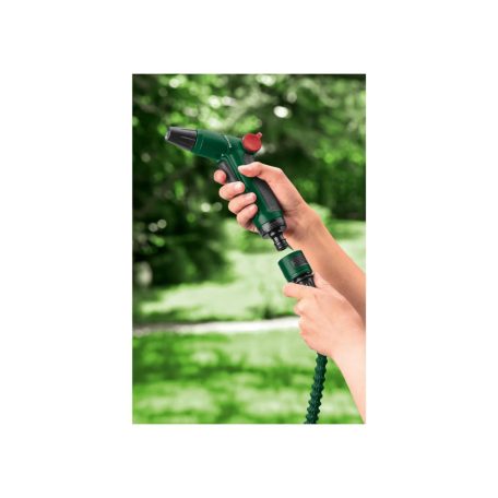 ParkSide 466705 flexibilis kerti tömlő, 10 méterről 30 méterre nyújható flexi locsolótömlő szövet külsővel, locsolófejjel és tárolótasakkal (zöld)