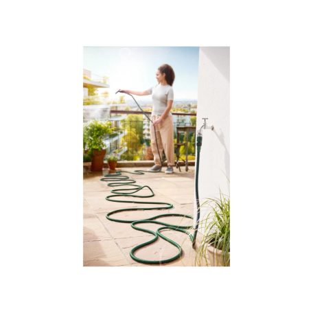 ParkSide 466705 flexibilis kerti tömlő, 10 méterről 30 méterre nyújható flexi locsolótömlő szövet külsővel, locsolófejjel és tárolótasakkal (zöld)