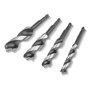   ParkSide Auger Drill Bit Set - 4 darabos spirálfúró, fúrószár készlet puhafához, hatlapú szénacél szárral 12 / 16 / 20 / 24 mm átmérővel