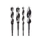 ParkSide Auger Drill Bit Set - 4 darabos spirálfúró, fúrószár készlet puhafához, hatlapú szénacél szárral 12 / 16 / 20 / 24 mm átmérővel