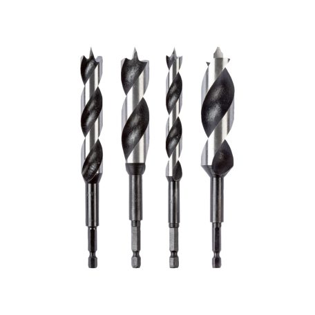ParkSide Auger Drill Bit Set - 4 darabos spirálfúró, fúrószár készlet puhafához, hatlapú szénacél szárral 12 / 16 / 20 / 24 mm átmérővel