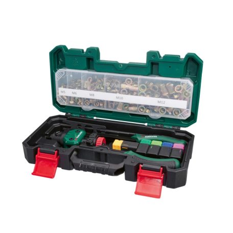 ParkSide Rivet Nut Tool 151 részes karos (kétkaros) szegecsanyahúzó, szegecselő fogó készlet kofferben, M5, M6, M8, M10, M12