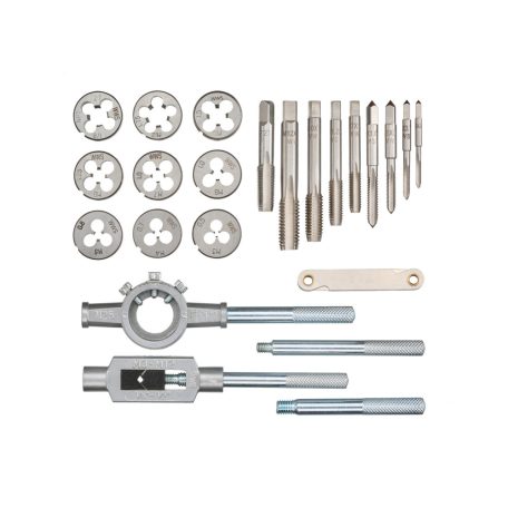 ParkSide 21 részes menetvágó, menetmetsző, menetfúró készlet fém dobozban metrikus ISO és 1/8" csavarmenetekhez M3 - M12