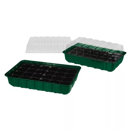 ParkSide PNK 36 x 22 x 12 cm 96 darabos palántázó készlet, 4 részes palántenevelő készlet, mini melegágy 4 x 24 db palánta részére, átlátszó fedéllel