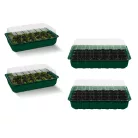 ParkSide PNK 36 x 22 x 12 cm 96 darabos palántázó készlet, 4 részes palántenevelő készlet, mini melegágy 4 x 24 db palánta részére, átlátszó fedéllel