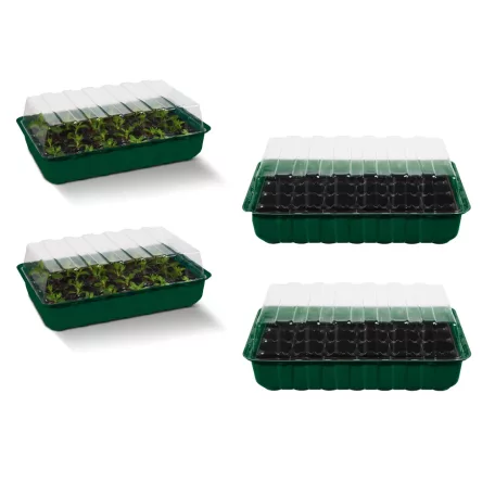 ParkSide PNK 36 x 22 x 12 cm 96 darabos palántázó készlet, 4 részes palántenevelő készlet, mini melegágy 4 x 24 db palánta részére, átlátszó fedéllel