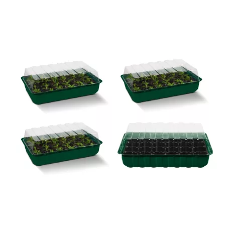 ParkSide PNK 36 x 22 x 12 cm 96 darabos palántázó készlet, 4 részes palántenevelő készlet, mini melegágy 4 x 24 db palánta részére, átlátszó fedéllel