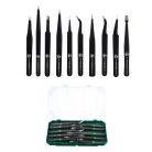 ParkSide 10 részes nemesacél, ESD, antitsztatikus precíziós (műszerész) csipesz készlet tároló dobozban