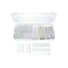 ParkSide 448094 / 467584 / 478296 Shrink Tubing Assortment Set 162 darabos zsugorcső, zsugortömlő készlet tároló dobozban, fehér / átlátszó, 600V max. 